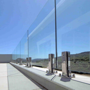 Modern clear Laminated Tempered Glass Balcony Railing Stainless Beautiful Designs