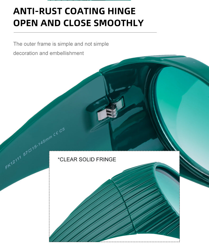 Fashion Catwalk Style Round Frame Sunglasses for Women Trendy High-end European and American Style Internet Celebrity Large Frame Sunglasses for Women Stage Performance - 图片 17