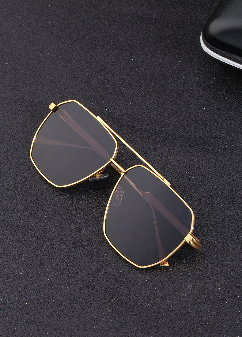 Men's Retro Double Bridge Sunglasses shades Europe and America ins Large Frame Sunglasses for Men Trendy Outdoor Cycling Glasses Wholesale - 图片 10
