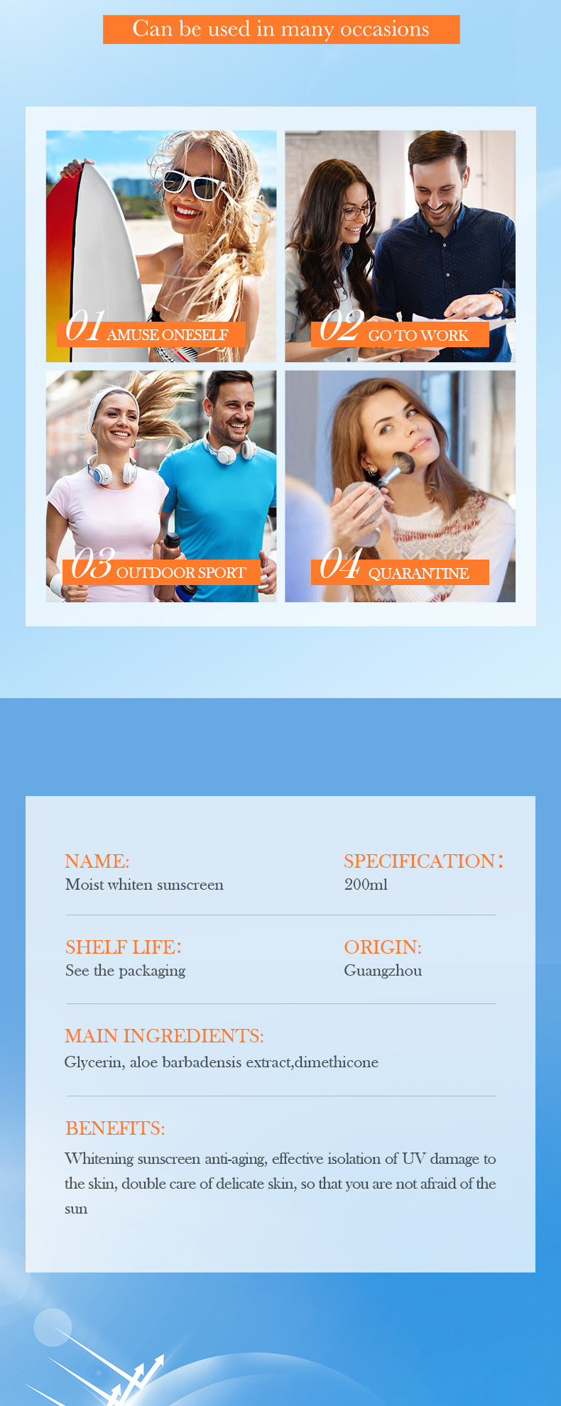 Sunscreen SADOER Hydrating, moisturizing, whitening, refreshing, UV protection sunscreen lotion for cross-border foreign trade wholesale - 图片 14