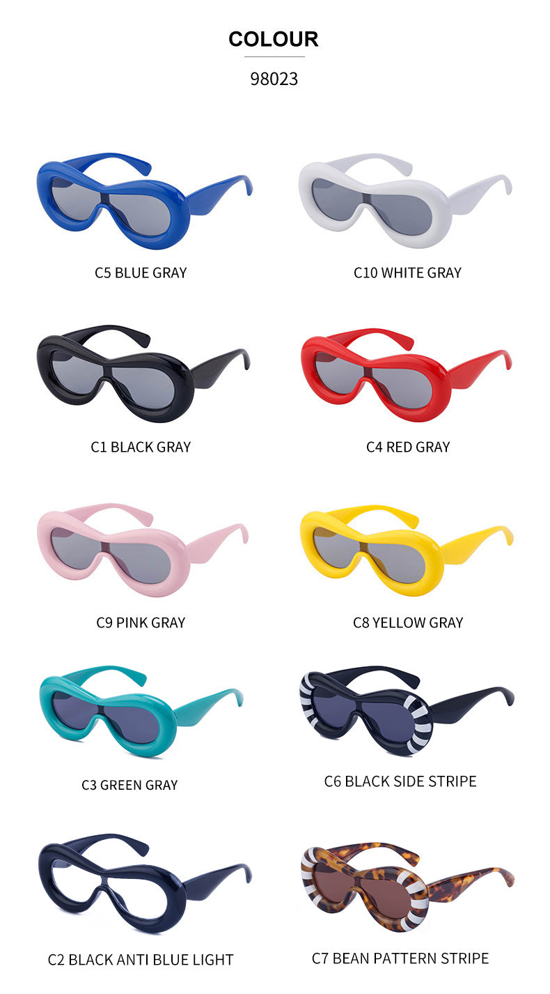 Europe and America Y2K Sunglasses for Women Trendy One-Piece Sunglasses Party Quirky Street Style Fashion Women's Glasses Wholesale - 图片 27