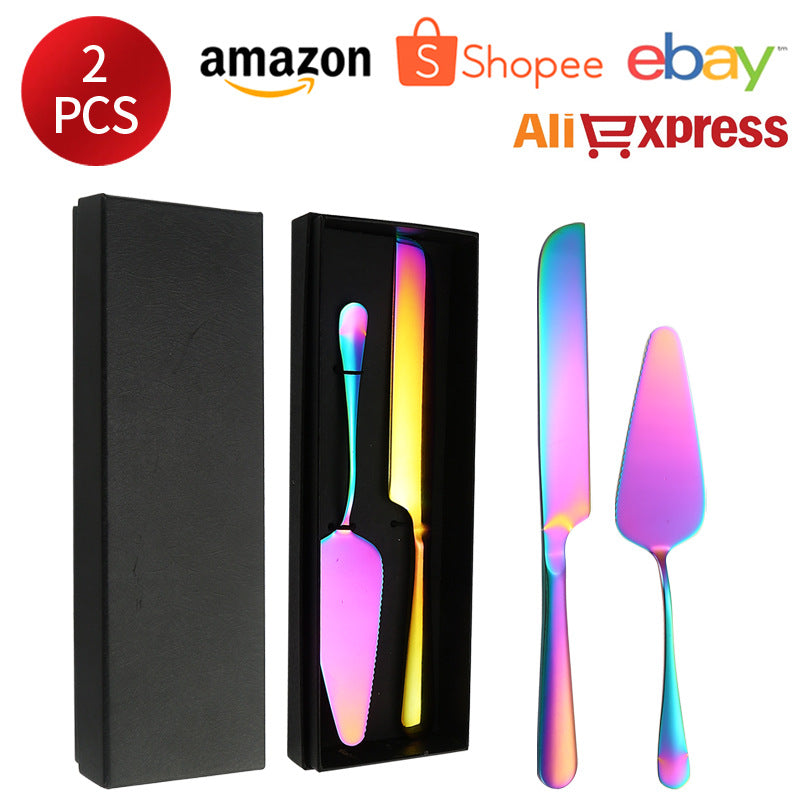 Stainless Steel Cake Knife and Spatula Set for Home Use gold Bread Knife and Spatula Restaurant Pizza Dessert Spatula Baking Utensils - 图片 9
