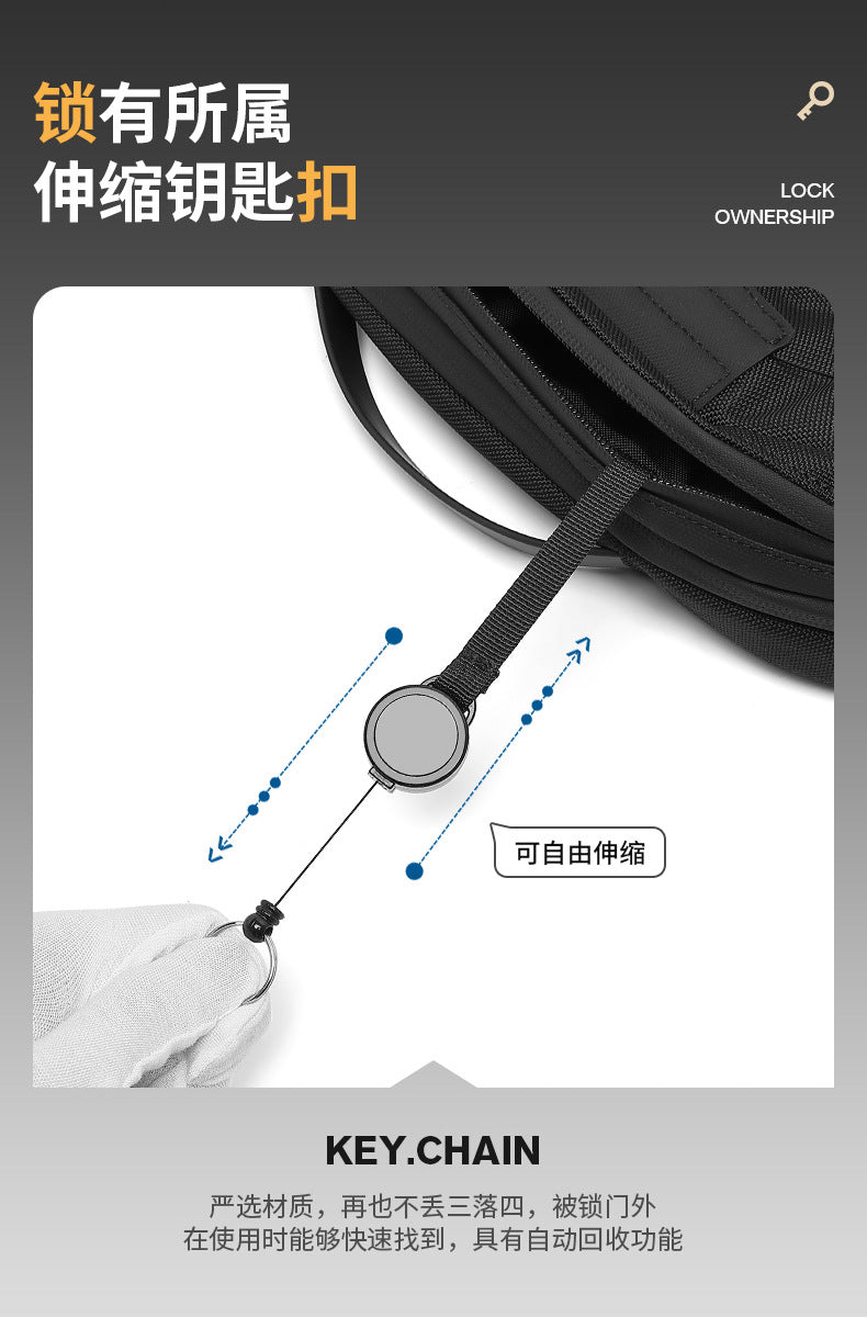 OZUKO Men's Chest Bag Crossbody Waist Bag Multifunctional Tactical Waterproof Portable Outdoor Cycling Trendy Brand High-end Bag - 图片 19