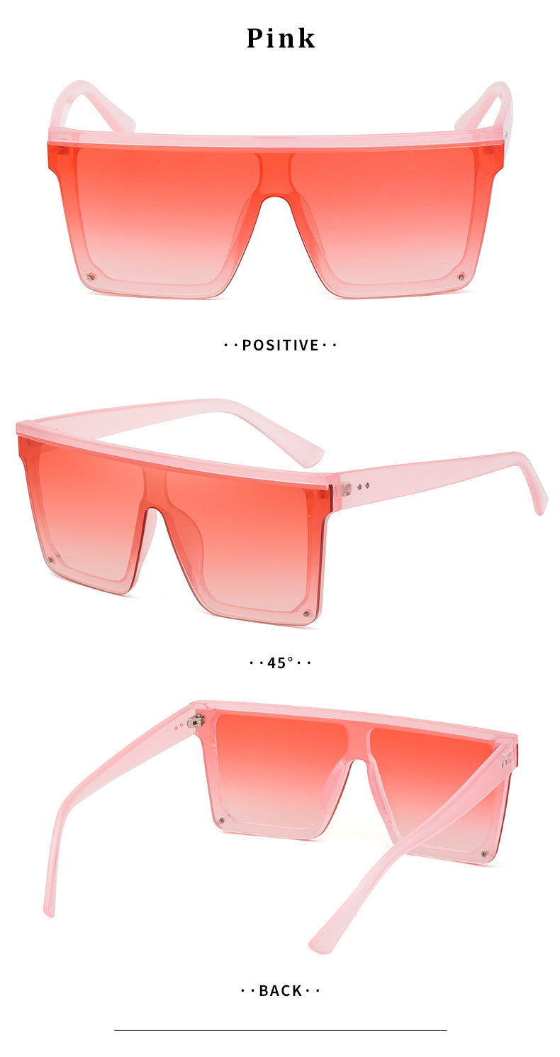 One-piece Lens Sunglasses for Men, High-end Fashion Sunglasses for Women, European and American Style Large Frame Square Glasses sunglasses - 图片 19