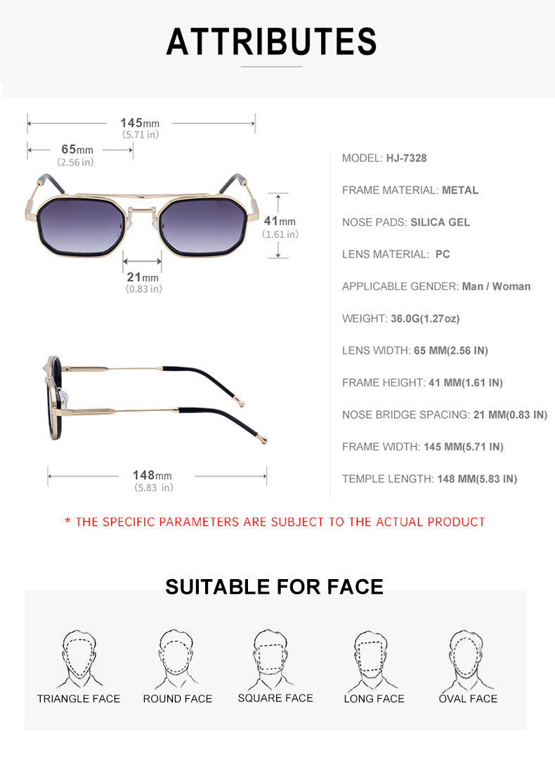 2025New Small Frame Glasses Men Double Beam retro Sunglasses Men's High Sense Full Frame Sunscreen Sunglasses shades - 图片 25