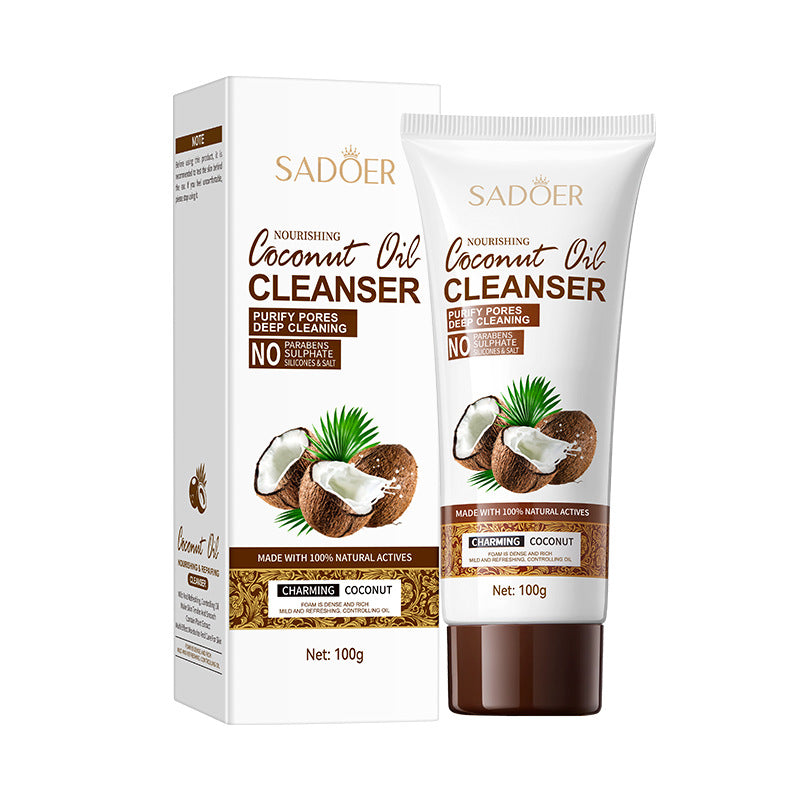 Coconut Oil Purifying Cleanser SADOER Moisturizing and pore-cleaning facial cleanser cross-border wholesale - 图片 6