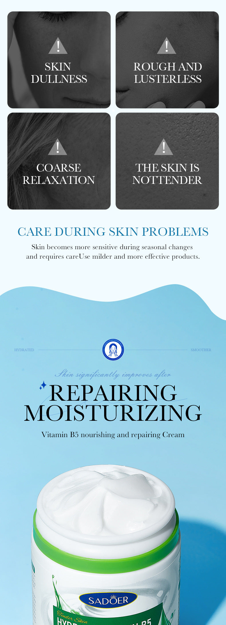 Repair cream170g SADOER Vaseline Vitamin C Hydrating and Moisturizing Face Cream Cross-Border Wholesale - 图片 9