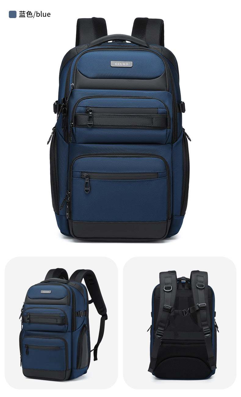 OZUKO Business Backpack Men's Computer Backpack Waterproof High-end Business Travel College Student Commuting School Bag - 图片 35