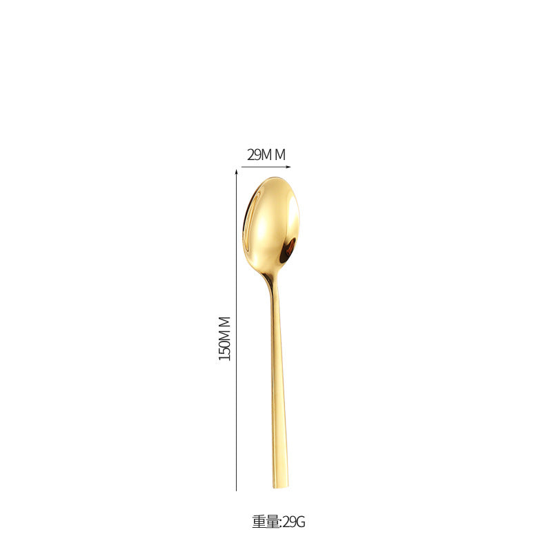 410Stainless Steel Tableware Hotel Restaurant Thickened Square Handle Knife Fork Spoon Set Western Food24Set of Steak Knives and Forks - 图片 13