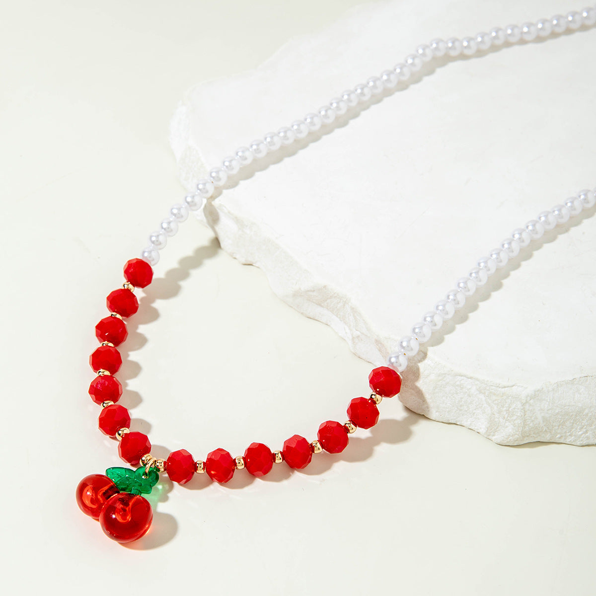European and American Style Jewelry Light Luxury Imitation Pearl Cherry Necklace High-End Versatile Grass Multi-Layer Stacking Necklace Wholesale - 图片 59