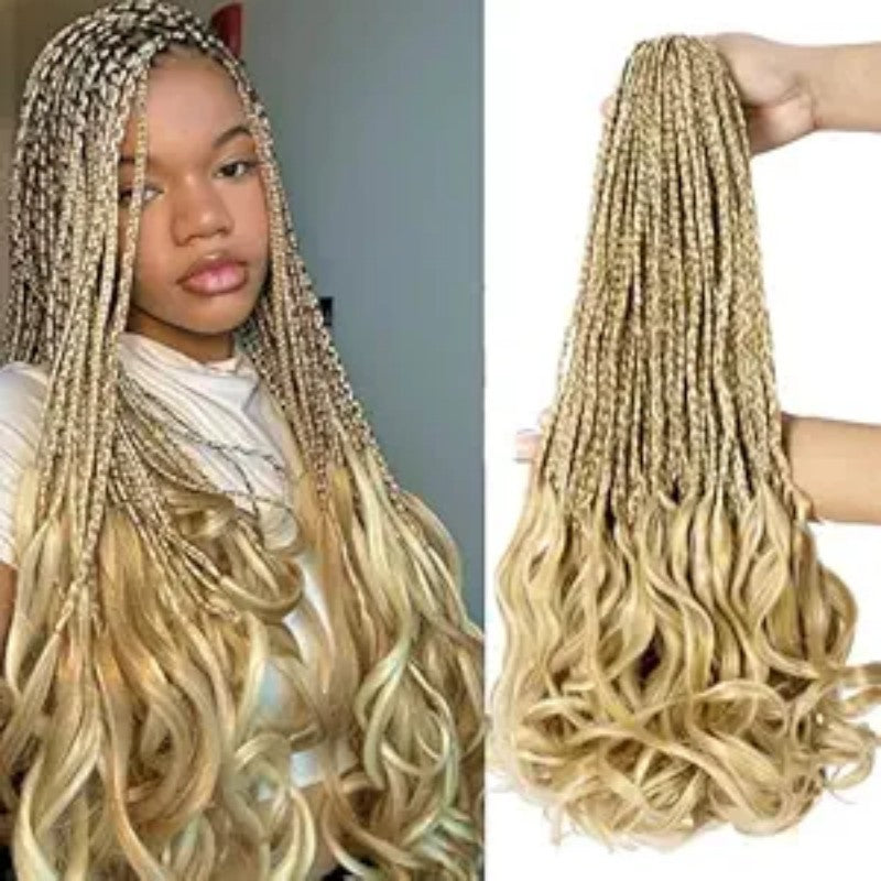 TEMU Hot-selling Synthetic Three-strand Braid Loose Tail Three-strand Braids French Curly Braiding Hair - 图片 17