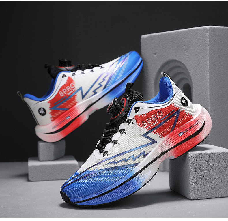 2025New8pro Full Palm Carbon Plate Racing Shock Absorption Running Shoes Men and Women Couples Rotating Buckle Youth Shoes Sports - 图片 36