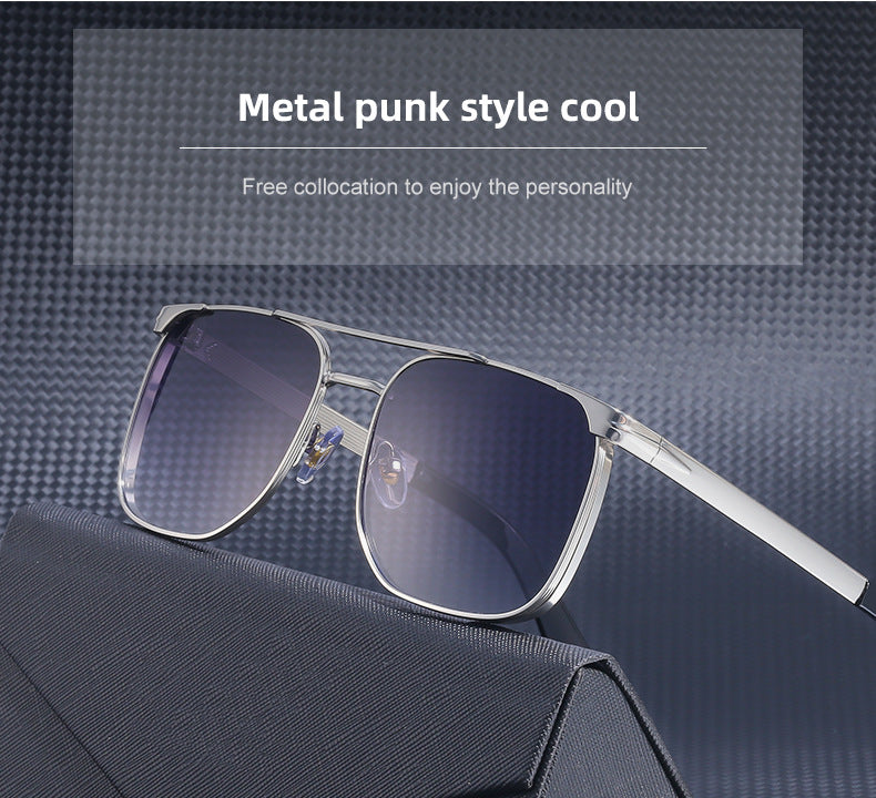 Men's Sunglasses Driving Fashion Internet Celebrity David Same Style Square Frame Sunglasses Men's Trendy Outdoor Hiking Glasses shades - 图片 10