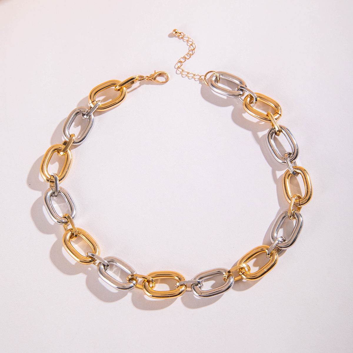 European and American Ornament Fashion Hip-Hop Short Thick Chain Geometric Necklace Metal Exaggerated Necklace - 图片 45