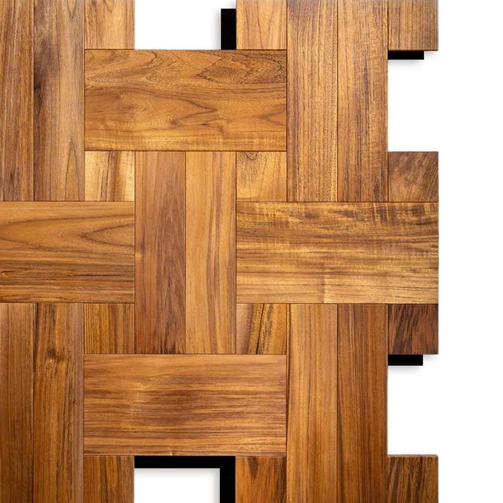 High Quality Customizable A/AB Grade Solid Teak Wood Flooring Eco-Friendly Waterproof Factory Sale Luxury Interiors Bedroom Gym - 图片 3