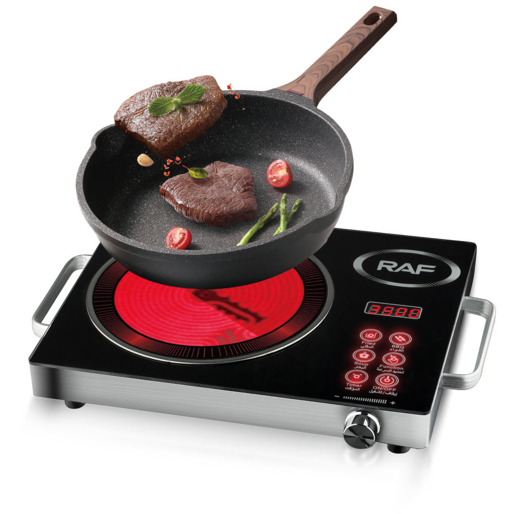 RAF European Standard Electric Ceramic Stove Household Multi-Functional High-Power Stir-Fry Hot Pot Light Wave Induction Cooker Countertop Electric Stove - 图片 3
