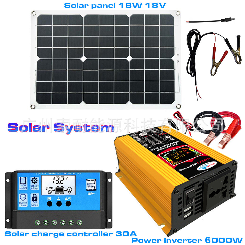 12V Solar Energy Kit System: Inverter 30A Controller 18W Solar Panel Solar System - 图片 27
