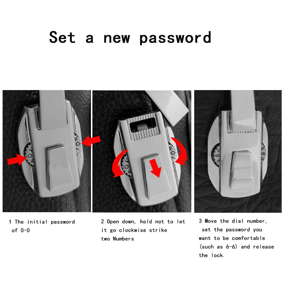 Anti-theft Bag Cowhide Chest Bag Password Lock Outdoor Sports Genuine Leather Single Shoulder Crossbody Bag Anti-theft Password Lock - 图片 9