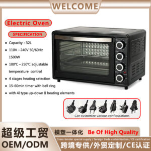 32L Electric Oven Household Mini Multi-Functional Baking Pizza Cake Multi-Functional Large Capacity Oven Roast Chicken