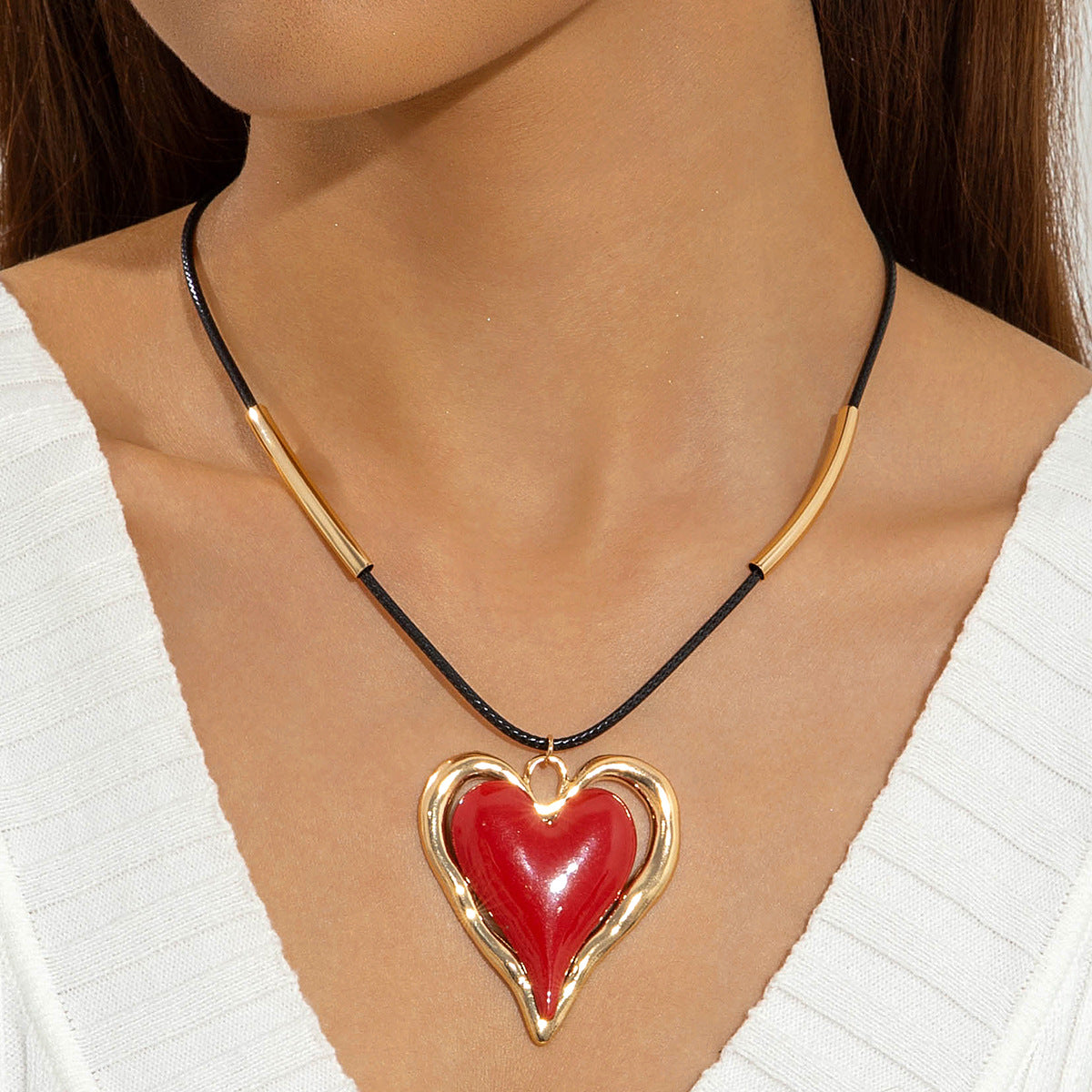 European and American New Style Personality Mesh Round Pendant Necklace for Women Elegant Simple Textured Round Pendant Rope Chain Necklace - 图片 11