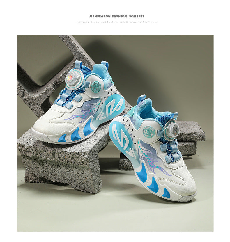 Chinese Style Girls' Shoes2025Autumn New Mesh Breathable Running Sports Shoes Children's Anti-Slip Wear-Resistant Basketball Shoes - 图片 19