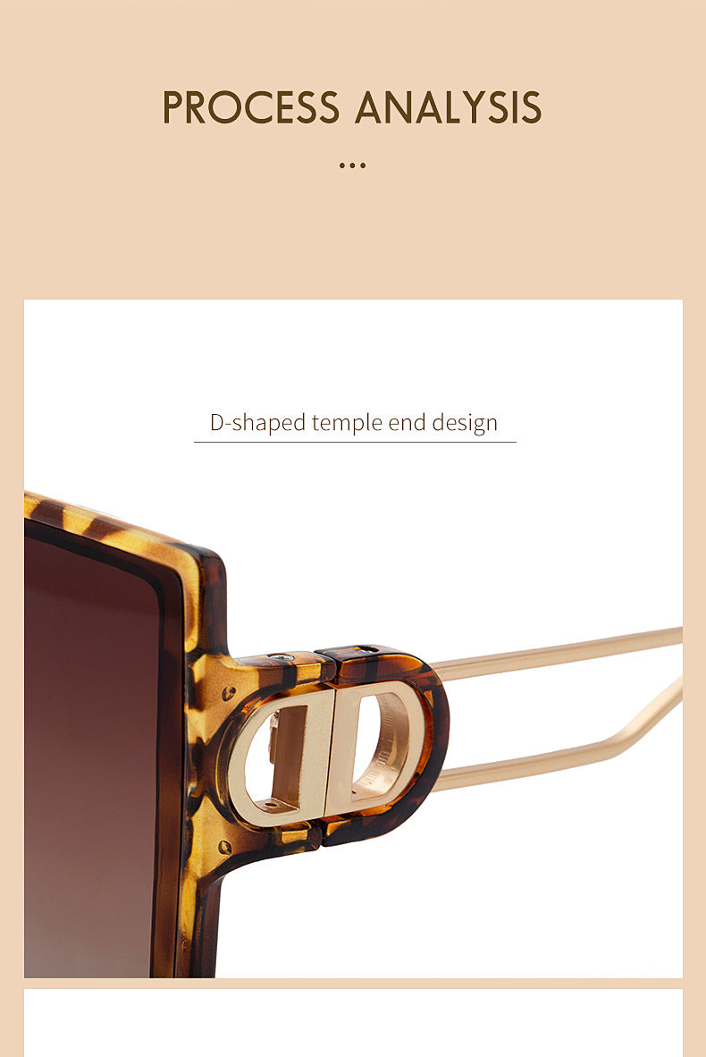 Fashion Large Frame Sunglasses for Women ins Internet Celebrity Style Square Frame Sunglasses for Women Trendy Street Photography Glasses sunglasses - 图片 15