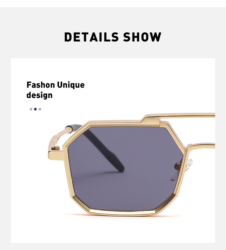 New European and American Steampunk Style Sunglasses for Men, Polygonal Small Frame Sunglasses for Women, Trendy sunglasses Wholesale - 图片 15