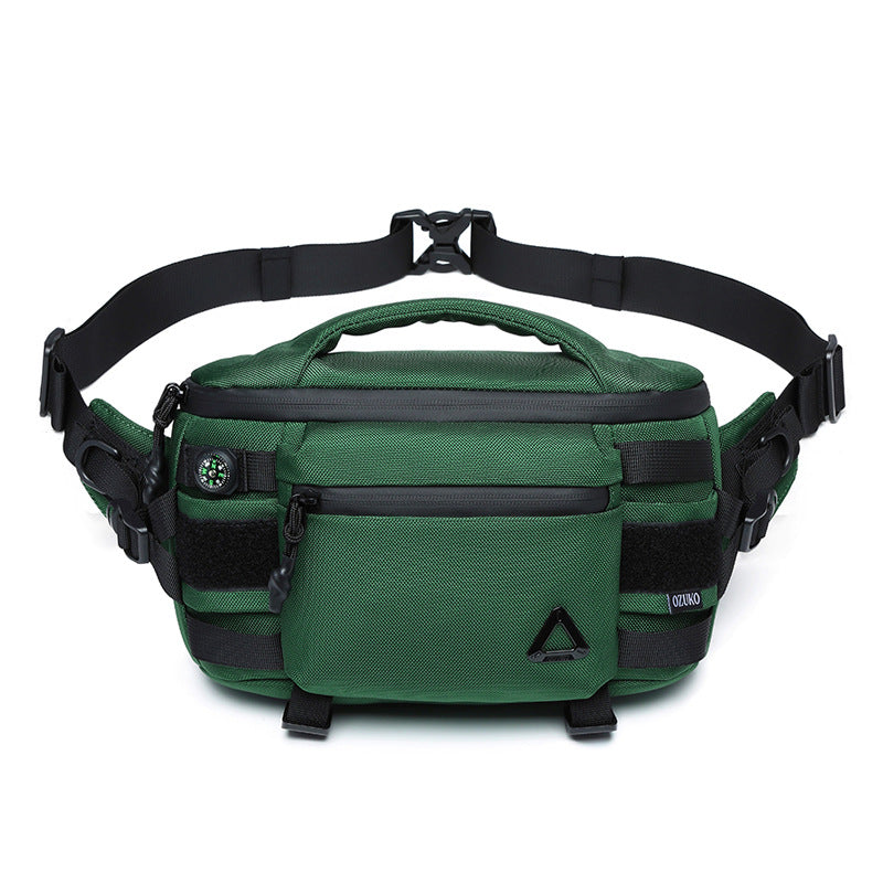 OZUKO Men's Waist Bag Waterproof High-End Crossbody Bag Chest Bag Tactical Trendy Portable Functional Travel Bag - 图片 6