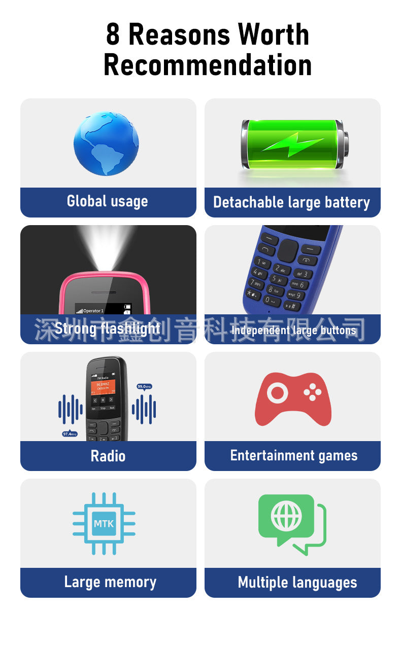 105straight button phone foreign trade mobile phone 2G Afri - 图片 9