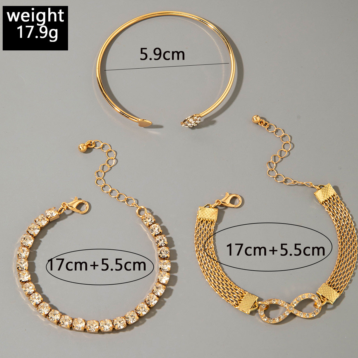 European and American Jewelry High-End Imitation Crystal Butterfly Bracelet Set Fashion Inlaid Diamond Heart Bracelet Wholesale - 图片 51