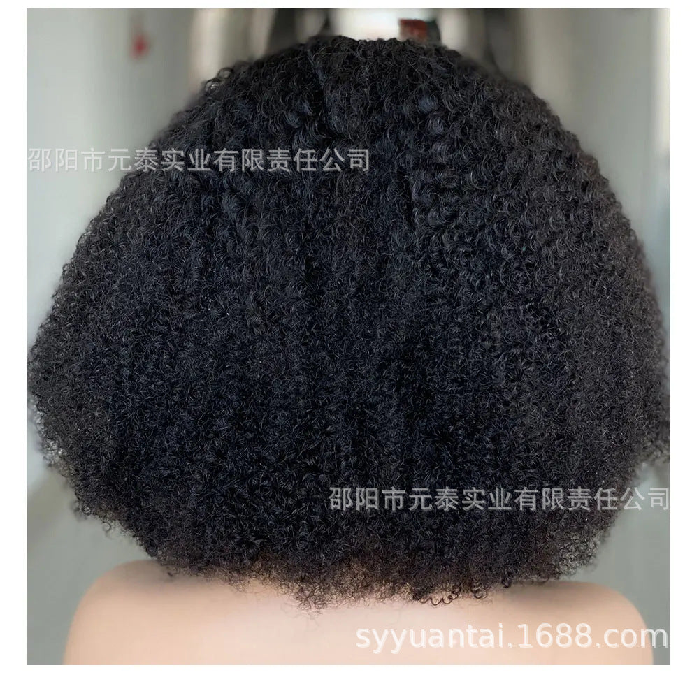 Kinky Curly Headband Wig Brazilian Human Hair 180% Density - 图片 11