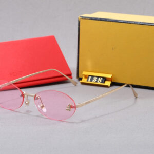 24European and American Frameless Letter Sunglasses Small Red Book Oval Sunglasses with Diamond Inlaid Metal Frame UV400