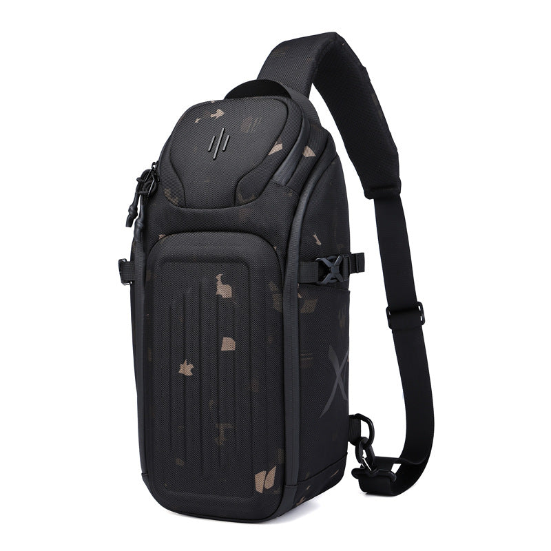 OZUKO Men's Chest Bag Waterproof Crossbody Bag Business Simple Crossbody Bag Trendy Commuter Small Backpack High-End Feel - 图片 6