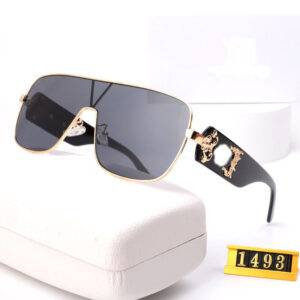 Europe and America Y2k Millennial Style Integrated Windproof Sunglasses for Women Fashion Large Curvature Diamond Inlaid Rimless Sunglasses for Women Wholesale