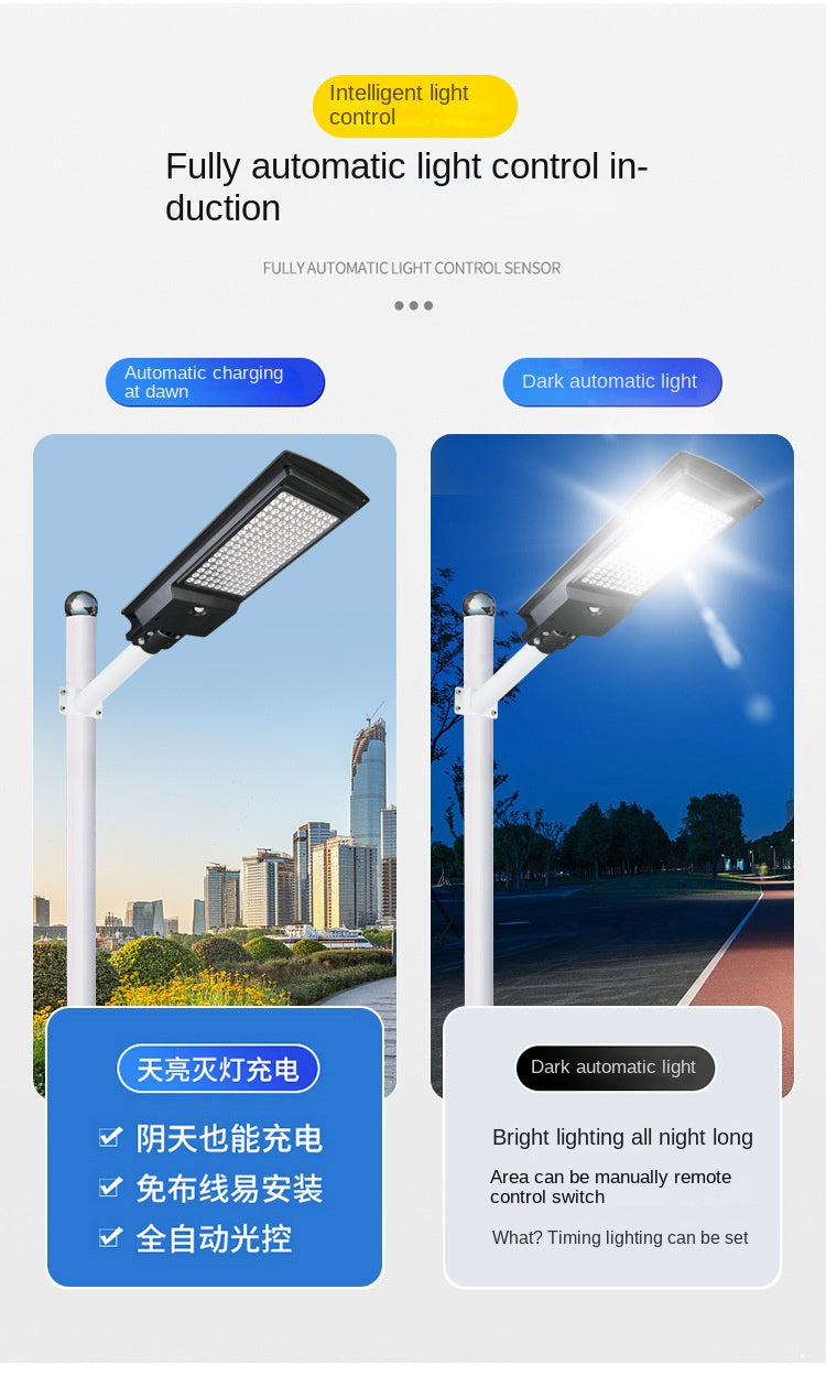 Wholesale Integrated LED Solar Street Light Human Induction New Rural Household Outdoor Garden Lamp ABS Body IP65 for Road - 图片 13