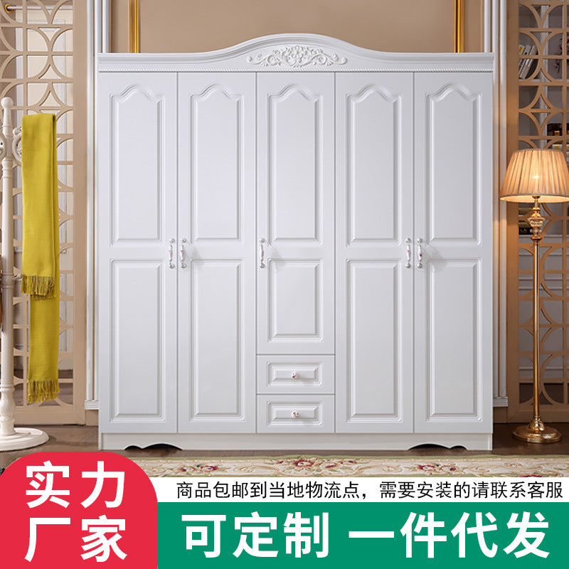 Economical Cabinet Three or Four Doors Bedroom Wardrobe Storage Panel Multi-Functional Assembly European Style Multi-Functional Storage Closet - 图片 5