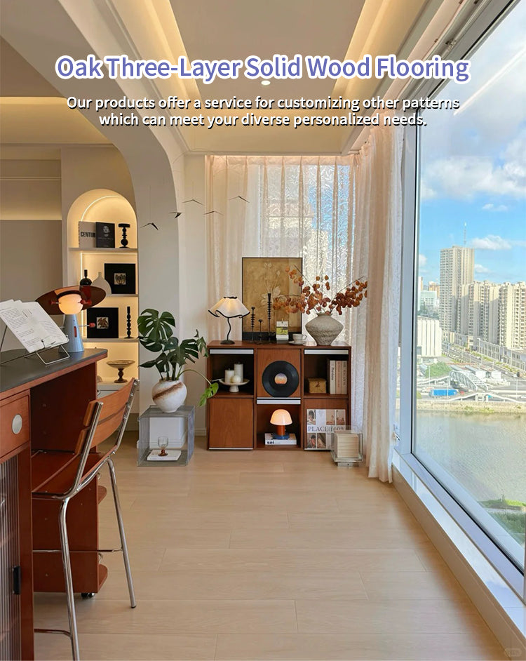 14mm Engineered Three-Layer Solid Oak Wood Flooring | Custom Natural Oak Surface Waterproof for Residential Commercial Outdoor - 图片 7