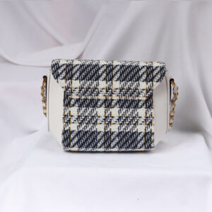 Chanel Style Small Gold Ball Chain Bag Plaid Single Shoulder Crossbody Small Square Vintage Style Women's Bag Plaid Small Square Bag