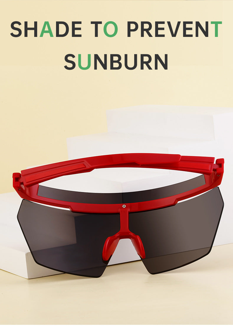 European and American Style Colorful Outdoor Sports Cycling Sunglasses for Women Trendy Fashion One-piece Windproof Sunglasses for Men Wholesale - 图片 10