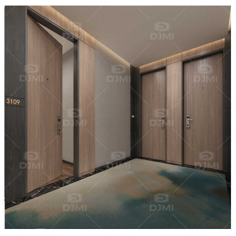 Soundproof Custom Modern Wood Flush Panel Interior Bedroom Hotel Wooden Doors - 图片 5