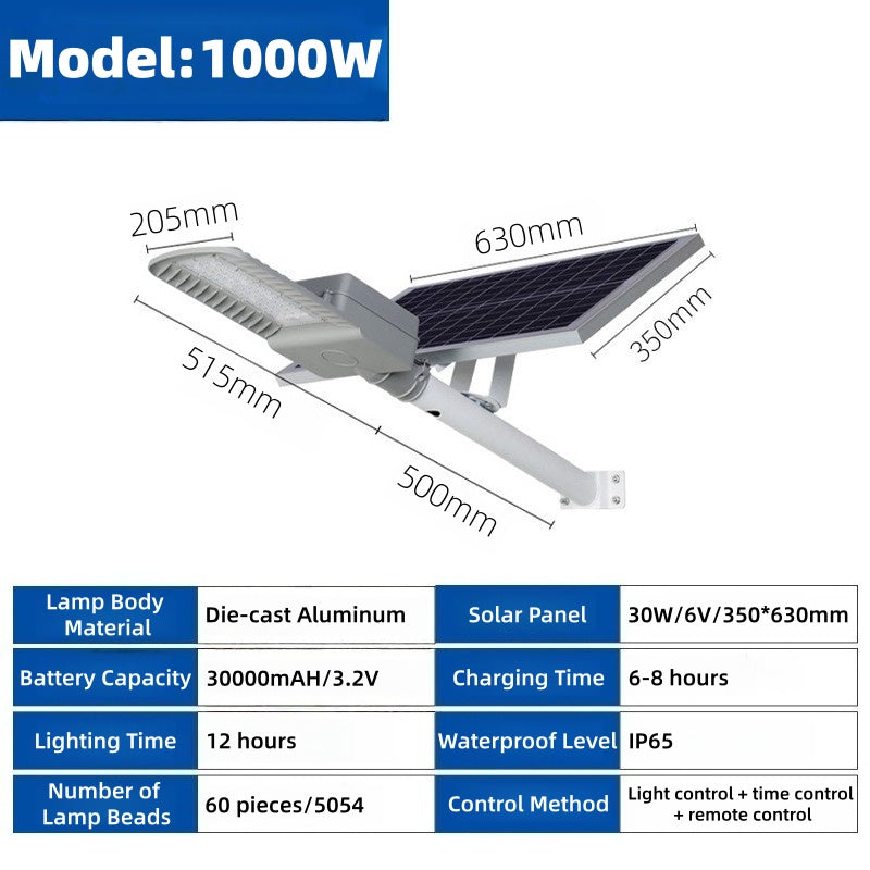 Solar Outdoor Light IP65 Waterproof Lighting Garden Light 300W500W1000W High Brightness LED Solar Street Light - 图片 4