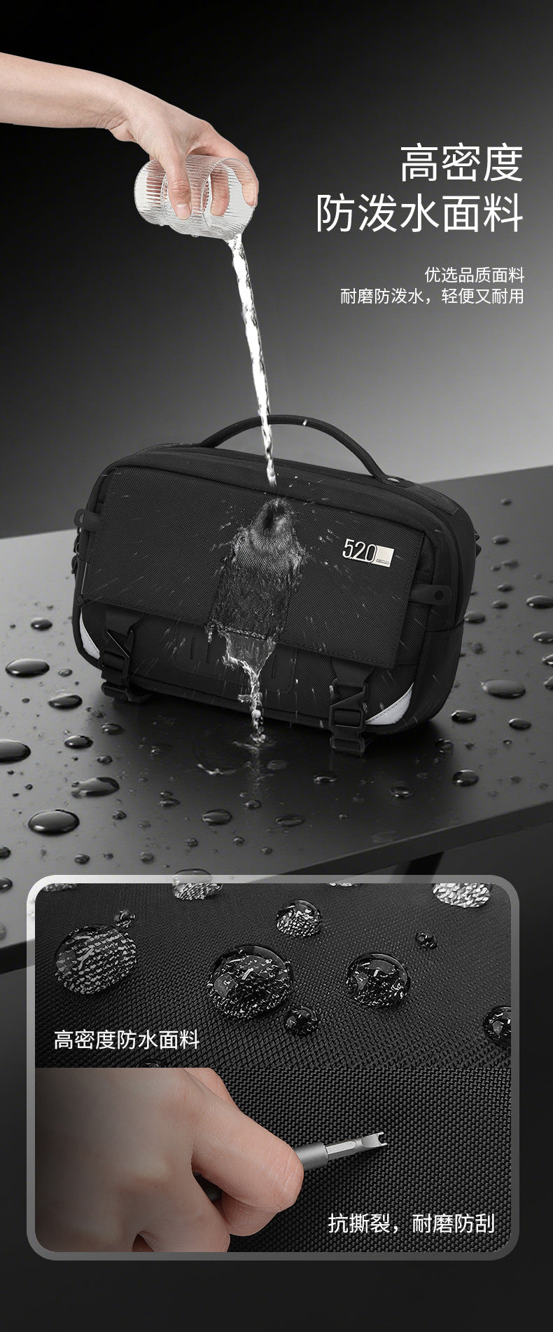 ozuko Men's Crossbody Bag Shoulder Bag Waterproof Large Capacity Outing Portable Bag High-end Multifunctional Trendy Brand - 图片 19