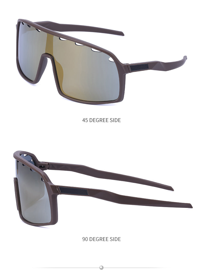 New Colorful Cycling Glasses for Men with Perforated One-piece Lenses Sunglasses European and American Outdoor Sports Sun Glasses - 图片 35