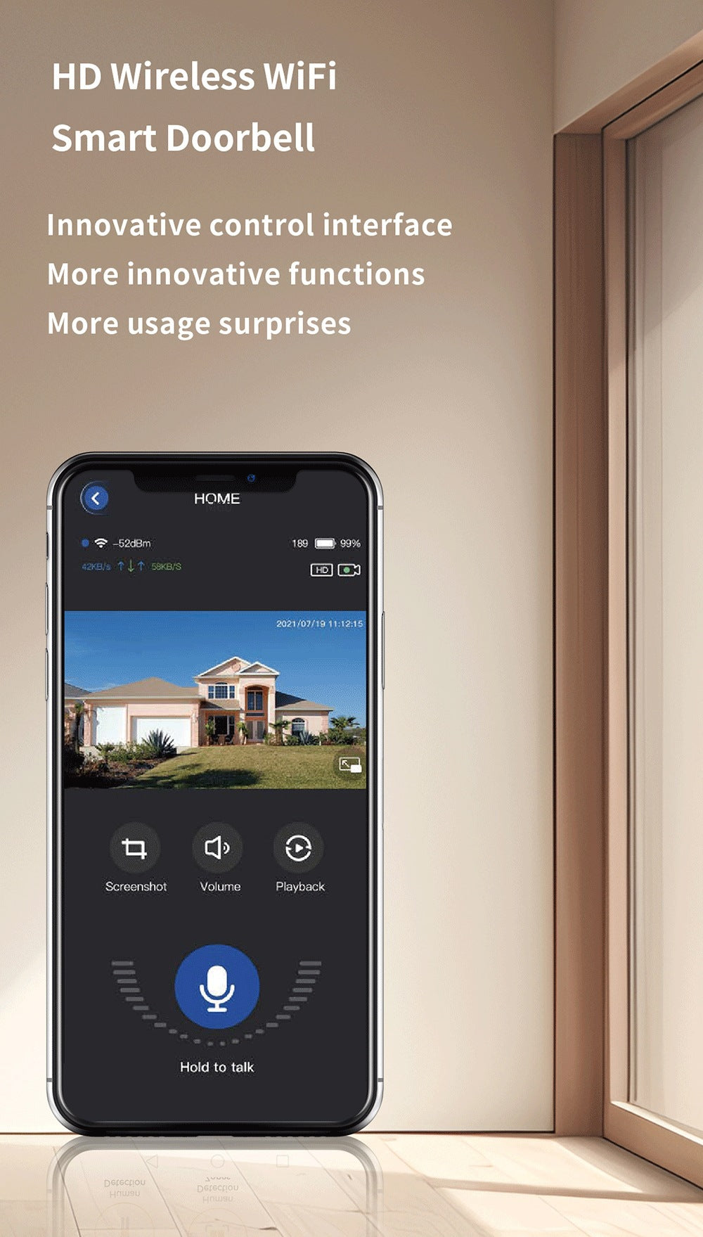 Intelligence Z70Doorbell for Home Use Low Power Consumption Wireless wifi Video Doorbell HD Night Vision Surveillance Doorbell with Ding Dong - 图片 14