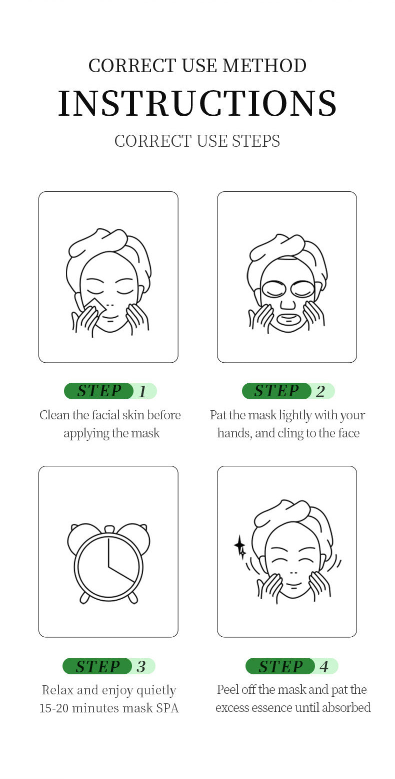 Bamboo Charcoal Face Mask Sheet Pack25g SADOER Skin rejuvenation moisturizing hydrating face mask cross-border wholesale - 图片 17