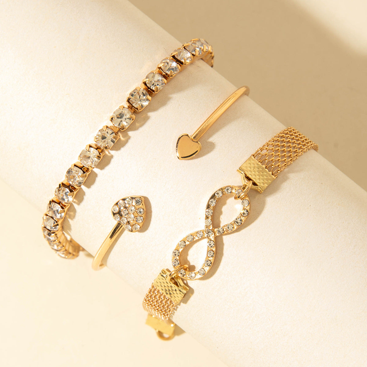 European and American Jewelry High-End Imitation Crystal Butterfly Bracelet Set Fashion Inlaid Diamond Heart Bracelet Wholesale - 图片 55