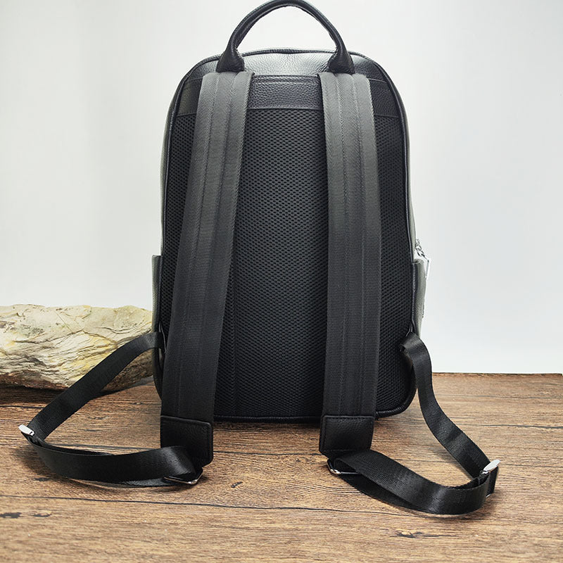 Men's Fingerprint Lock Bag Genuine Leather Business Backpack Men's Fashion School Bag Large Capacity Laptop Bag Travel Backpack - 图片 3