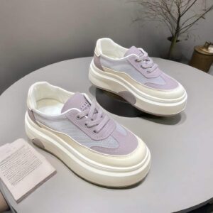 Light Luxury White Sneakers2025New summer breathable thick-soled height-increasing versatile casual lightweight sports sneakers