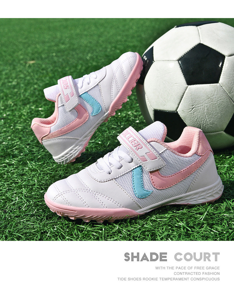 New football shoes for men and women with Velcro for children TF Broken Nail Style Youth Student Grassland Flat Training Shoes - 图片 25