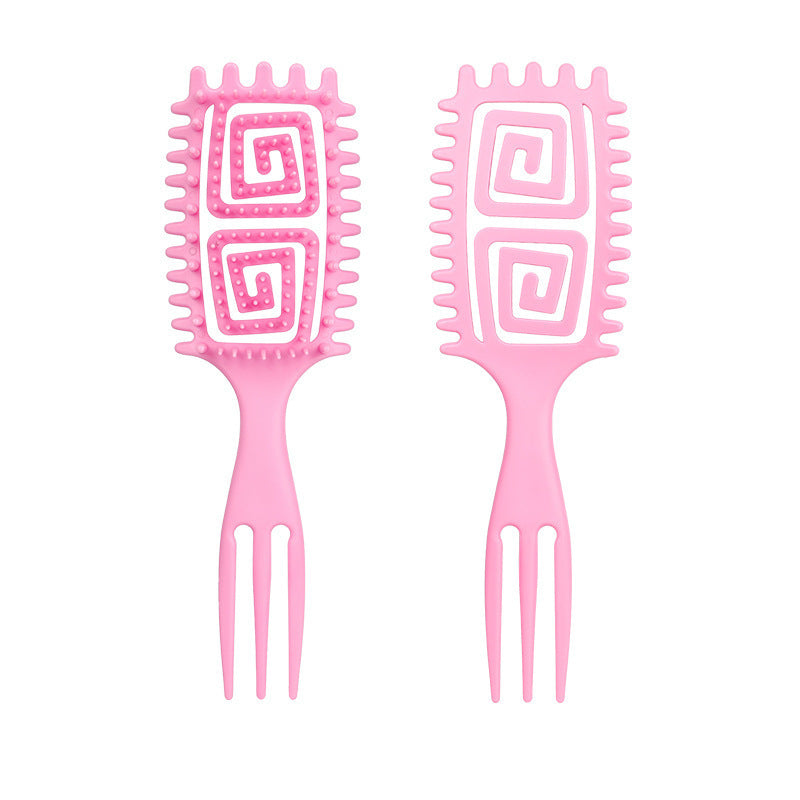 Bounce Curl Defining Styling Comb Smooth Hair Hollow Tail Three-Prong Scalp Cleaning Comb Sea King Curl Hair Styling Comb - 图片 23